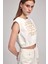 Kolsuz Beli Lastikli Crop Bluz Kemik 11542440001 3