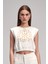 Kolsuz Beli Lastikli Crop Bluz Kemik 11542440001 4