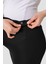 Beli Ayarlanabilir Siyah Esnek Yüksek Bel Hamile Tayt 5