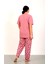 %100 Pamuk Büyük Beden Kısa Kol Kadın Pijama Takımı 4