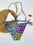 Renkli Leopar Desenli Slip Üçgen Kadın Bikini Takımı 3