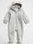 Bebek Gri Gap Logo Kulak Aplikeli Fermuarlı Fleece Tulum 1