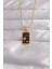 316 L Çelik Gold Renk Siyah Mineli Yıldız Figür Tarot Kolye 1