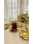 6'Lı Metal Dalgalı Gold Çay Tabağı 1
