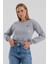 Kadın Kalp Nakışlı Crop Sweat 4