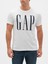 Erkek Beyaz Gap Logo Kısa Kollu T-Shirt 1