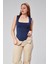 Astarlı Sıfır Kol Kare Yaka Dekolteli Çıtçıtlı Bodysuit 1