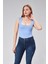 Astarlı Sıfır Kol Kare Yaka Dekolteli Çıtçıtlı Bodysuit 4
