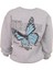 Unisex Oversize 3 Iplik Şardonlu Renkli Kelebek Baskılı Sweatshirt 1