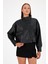 Kadın Cepli Oversize Crop Deri Ceket 5