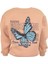 Unisex Oversize 3 Iplik Şardonlu Renkli Kelebek Baskılı Sweatshirt 2