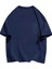 Gülümse Baskılı Lacivert Oversize T-Shirt Salaş Boyfirend 3