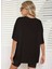 Bear Lover Baskılı Siyah Kadın Oversize T-Shirt Salaş Boyfirend 2