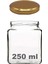 250 ml Metal Gold Kapaklı Kare Kavanoz 250 cc Şeffaf Köşeli Kavanoz 1 Adet 1