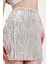Ekru Pul Payet Işleme Mini Etek 5