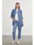 Denim Gömlek Bluz Mavi Ikili Takım TK-1254 4