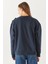 Omzu Düğme Detaylı Nakışlı Sweatshirt - Navy 3