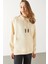 Maria Kapüşonlu Şardonlu Loose Fit Sweatshirt - Kemik 5
