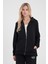 Kadın Gwen Siyah Yanı Yırtmaçlı Fermuarlı Sweatshirt - 200010-028 1