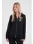 Kadın Gwen Siyah Yanı Yırtmaçlı Fermuarlı Sweatshirt - 200010-028 2