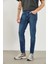 Erkek Teos Dirty Dark Blue Skinny Jean Pantolon 4
