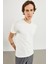Erkek Nick Beyaz V Yaka Slim Fit Basic Tişört 2