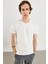 Erkek Nick Beyaz V Yaka Slim Fit Basic Tişört 5
