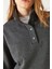 Molly Yakası Çıt Çıtlı Sweatshirt - Antrasit 4