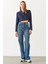 Wanda Ekstra Yüksek Bel Rigit Lyocell Dark Blue Wide Leg Jean Pantolon - Dark Blue 4