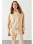 Norah Yakası Detaylı Regular Fit Sweatshirt - Taş 1