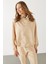Norah Yakası Detaylı Regular Fit Sweatshirt - Taş 4