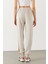 Paçası Lastikli Kontrast Ara Parçalı Jogging Pantolon - Ekru Melanj 3