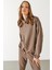 Norah Yakası Detaylı Regular Fit Sweatshirt - Vizon 3