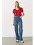 Boyfriend V Yaka Regular Fit Modal Tişört(Tencel)(Tm) - Bordo 1