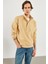 Erkek Dik Yaka Bej Çıt Çıtlı Sweatshirt 1