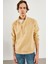 Erkek Dik Yaka Bej Çıt Çıtlı Sweatshirt 3