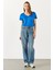 Boyfriend V Yaka Regular Fit Modal Tişört(Tencel)(Tm) - Safir 1