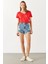 Boyfriend V Yaka Regular Fit Modal Tişört(Tencel)(Tm) - Mercan 1