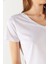 Boyfriend V Yaka Regular Fit Modal Tişört(Tencel)(Tm) - Beyaz 3