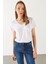 Boyfriend V Yaka Regular Fit Modal Tişört(Tencel)(Tm) - Beyaz 4