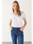 Boyfriend V Yaka Regular Fit Modal Tişört(Tencel)(Tm) - Beyaz 5