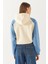 Baskılı Kontrast Parçalı Sweatshirt - Mavi 4
