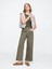 Kadın Haki Wide Leg Crop Jean Pantolon 1