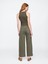 Kadın Haki Wide Leg Crop Jean Pantolon 5