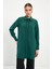 Şerit Detaylı Zümrüt Tunik T-1498 1