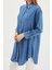 Denim Gömlek Yaka Mavi Tunik T-1115 2
