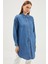 Denim Gömlek Yaka Mavi Tunik T-1115 4