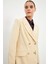 Kruvaze Yaka Blazer Ekru Ceket C-0052 2