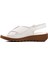 Beyaz Deri Cırtlı Kadın Sandalet Z265 Z 2