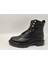 7062 Erkek Yüksek Taban Siyah Cilt Bağlı Yandan Zincirli Bot 1